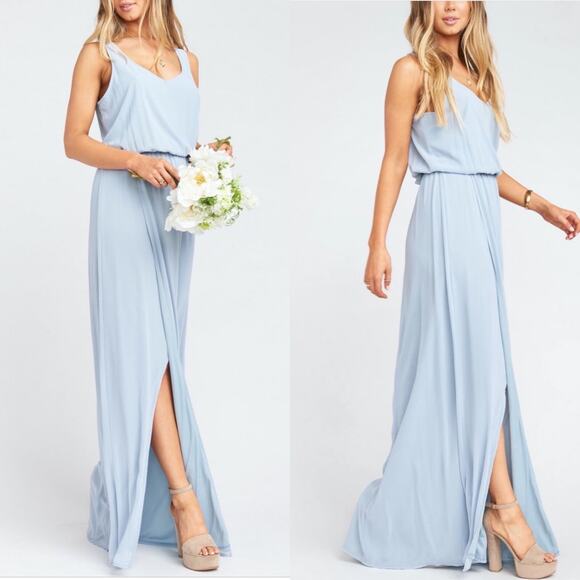 Show Me Your Mumu Kendal Steel Blue Chiffon Maxi Dress - Picture 2 of 7